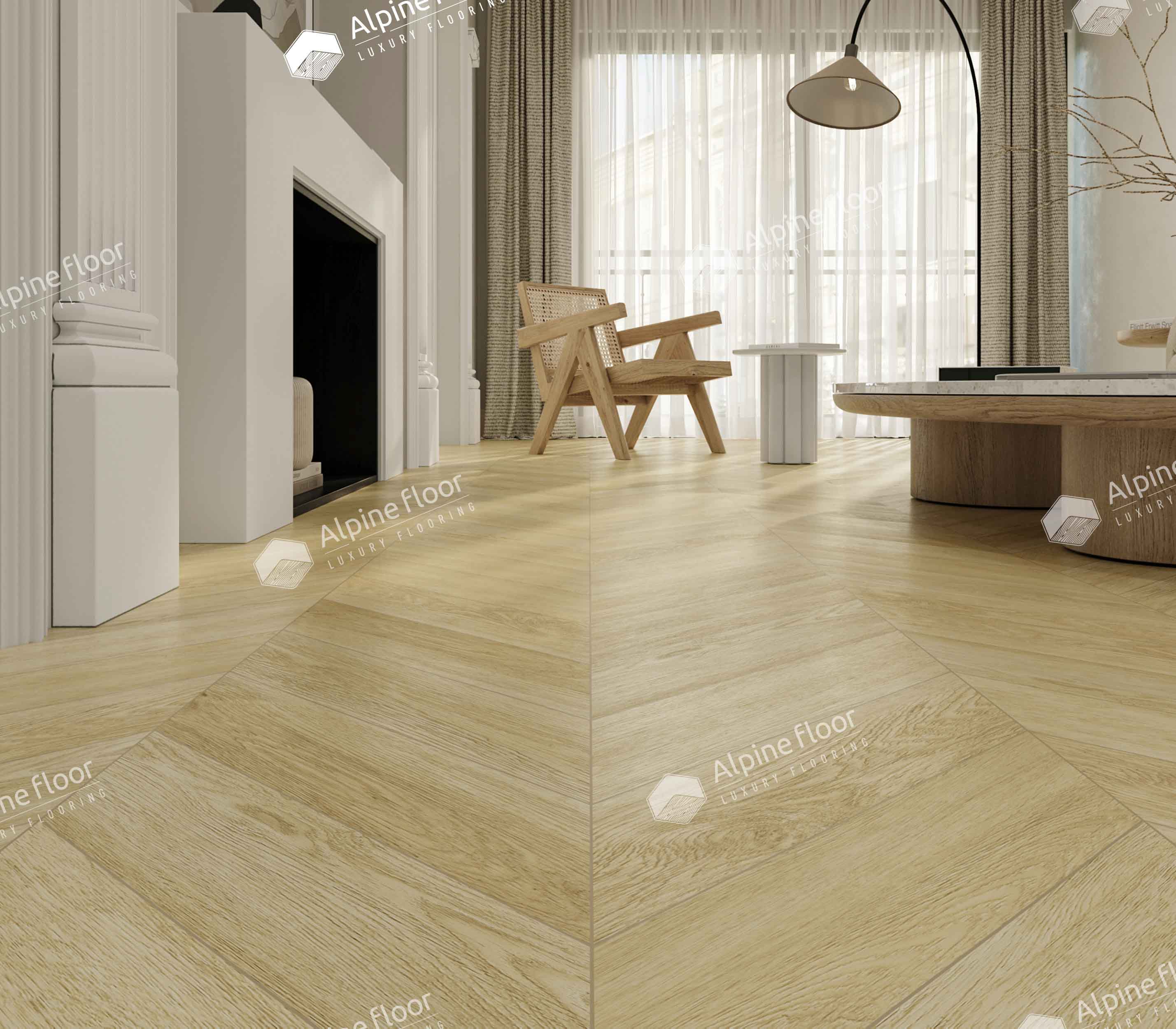 Кварцвинил Alpine Floor Chevron Alpine Eco 18-2 Дуб Ваниль Селект