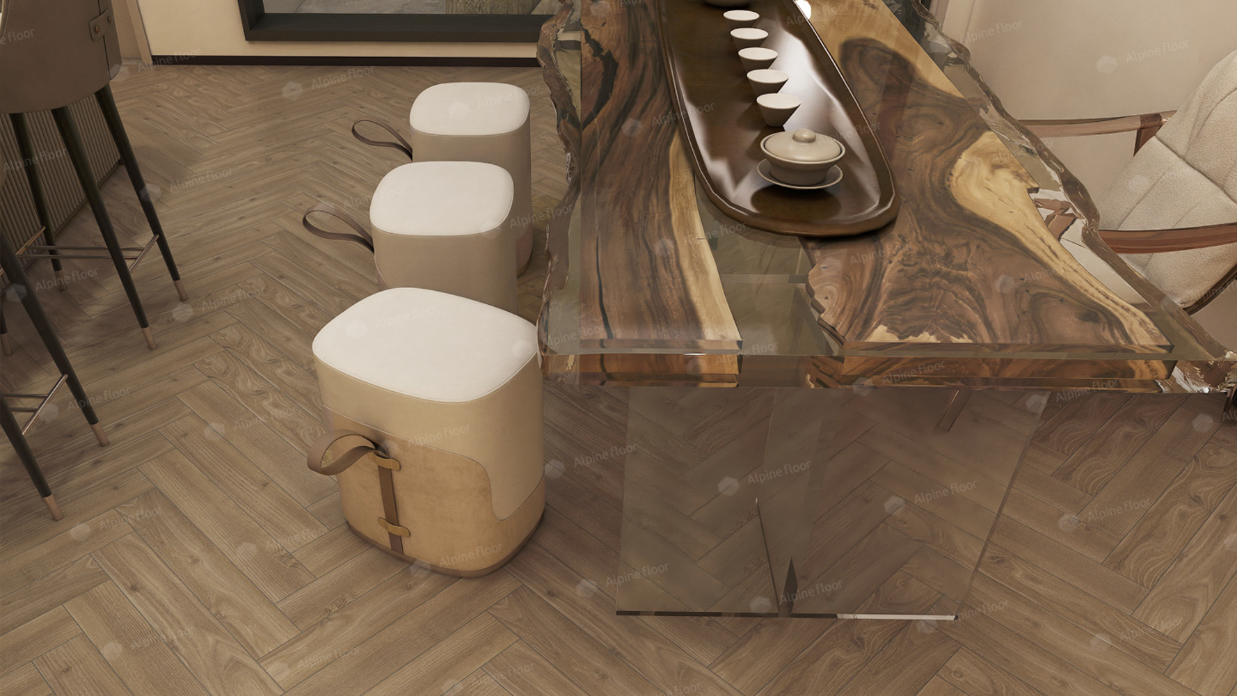 Ламинат AlpineFloor Herringbone 12 LF105-09 Дуб Каламбрия