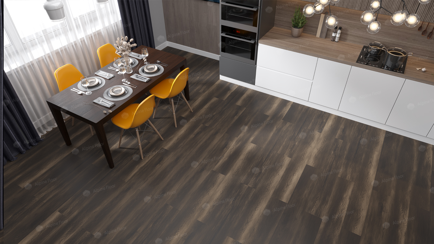 Кварцвинил Alpine Floor Easy Line Еco 3-13 Орех Темный