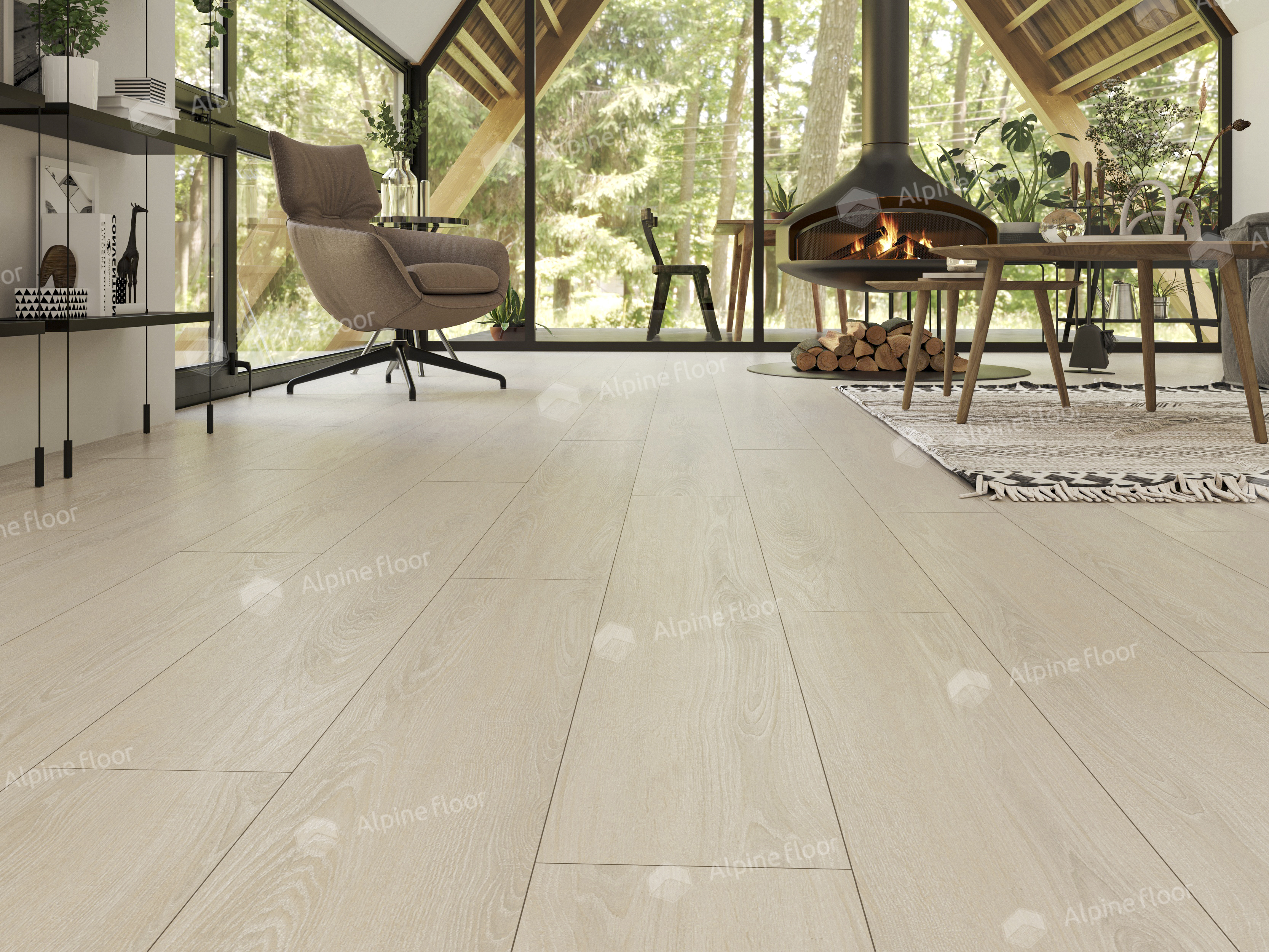Кварцвинил Alpine Floor Easy Line Еco 3-14 Дуб Снежный