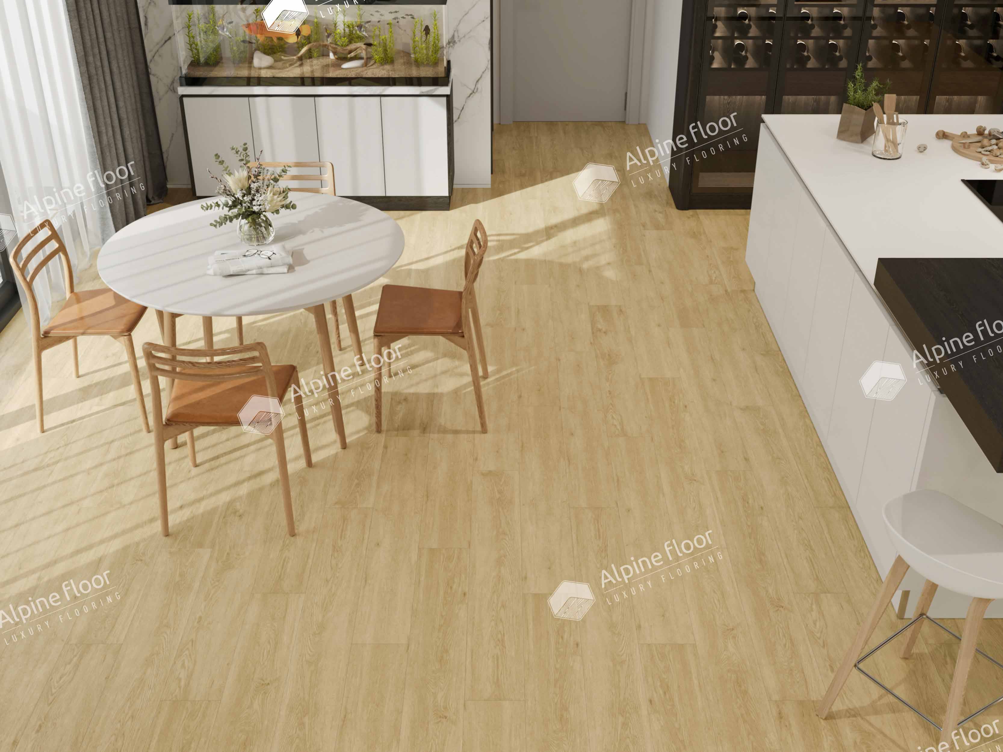 Кварцвинил Alpine Floor Easy Line Еco 3-23 Дуб Кремовый