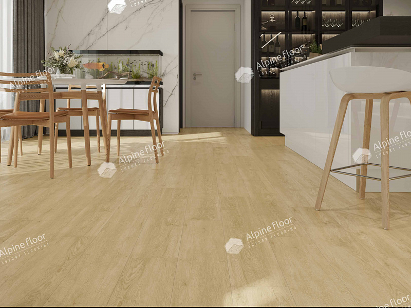 Кварцвинил Alpine Floor Easy Line Еco 3-23 Дуб Кремовый