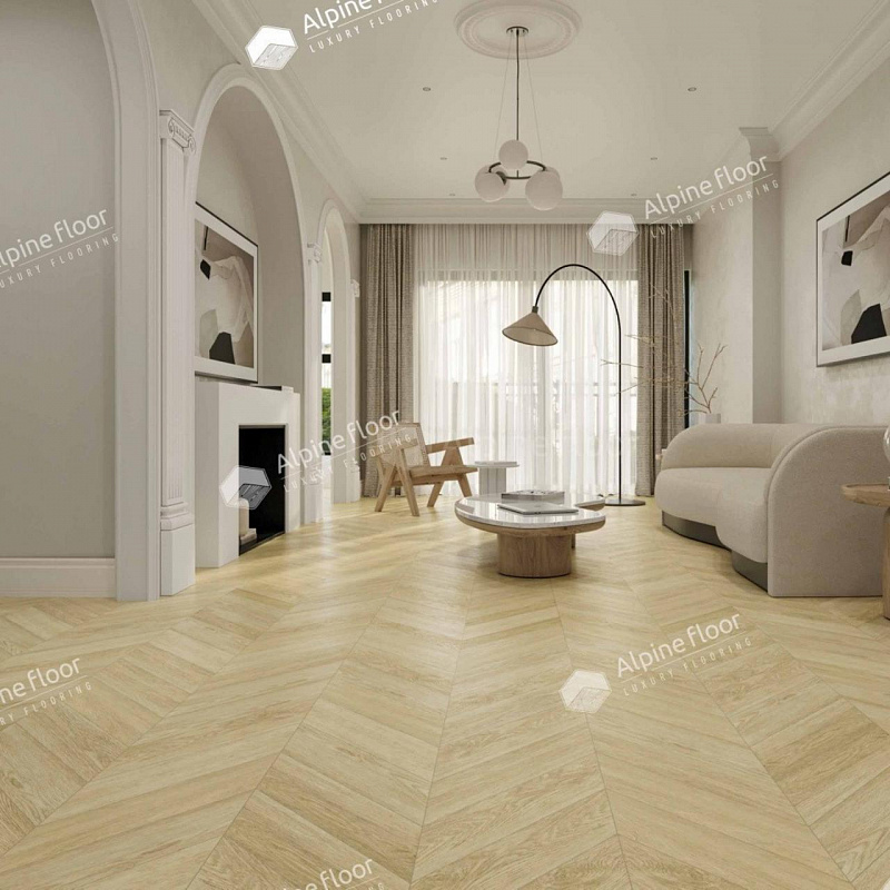 Кварцвинил Alpine Floor Chevron Alpine Lvt Eco 20-2 Дуб Ваниль Селект