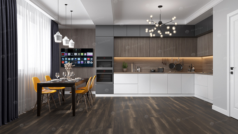 Кварцвинил Alpine Floor Easy Line Еco 3-13 Орех Темный