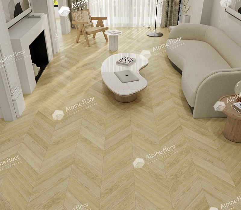 Кварцвинил Alpine Floor Chevron Alpine Eco 18-2 Дуб Ваниль Селект