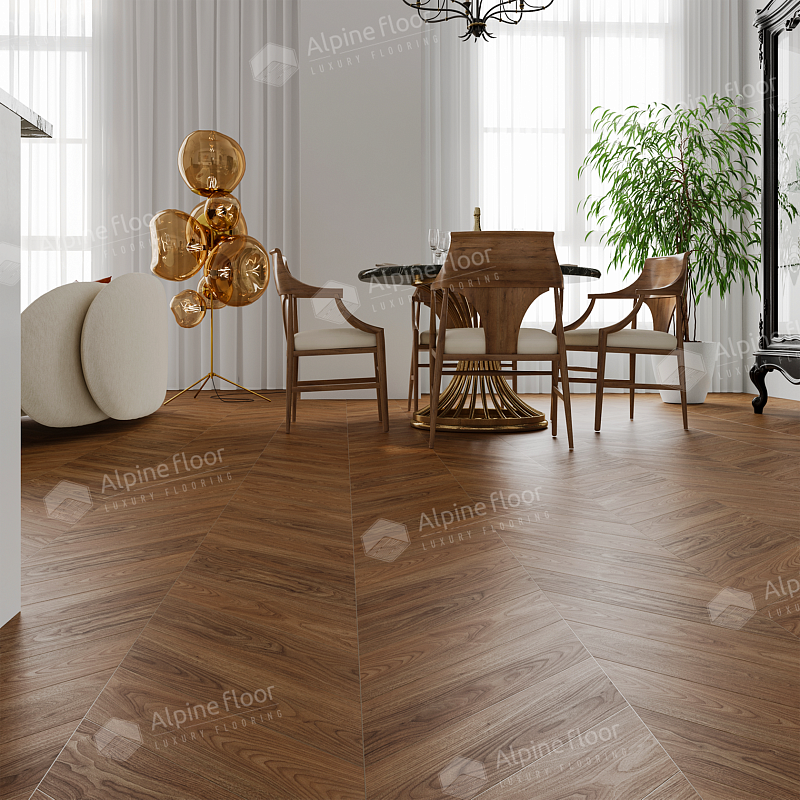 Кварцвинил Alpine Floor Chevron Alpine Eco 18-22 Орех Нойер