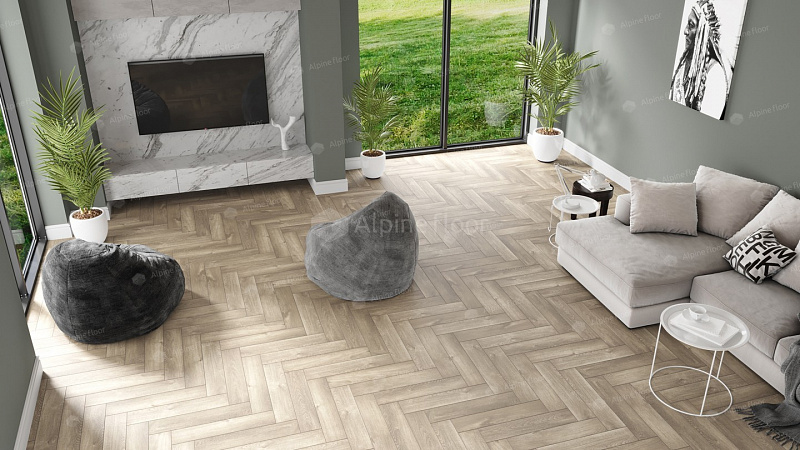 Кварцвинил Alpine Floor Parquet Light Еco 13-5 Дуб Натуральный Отбеленный